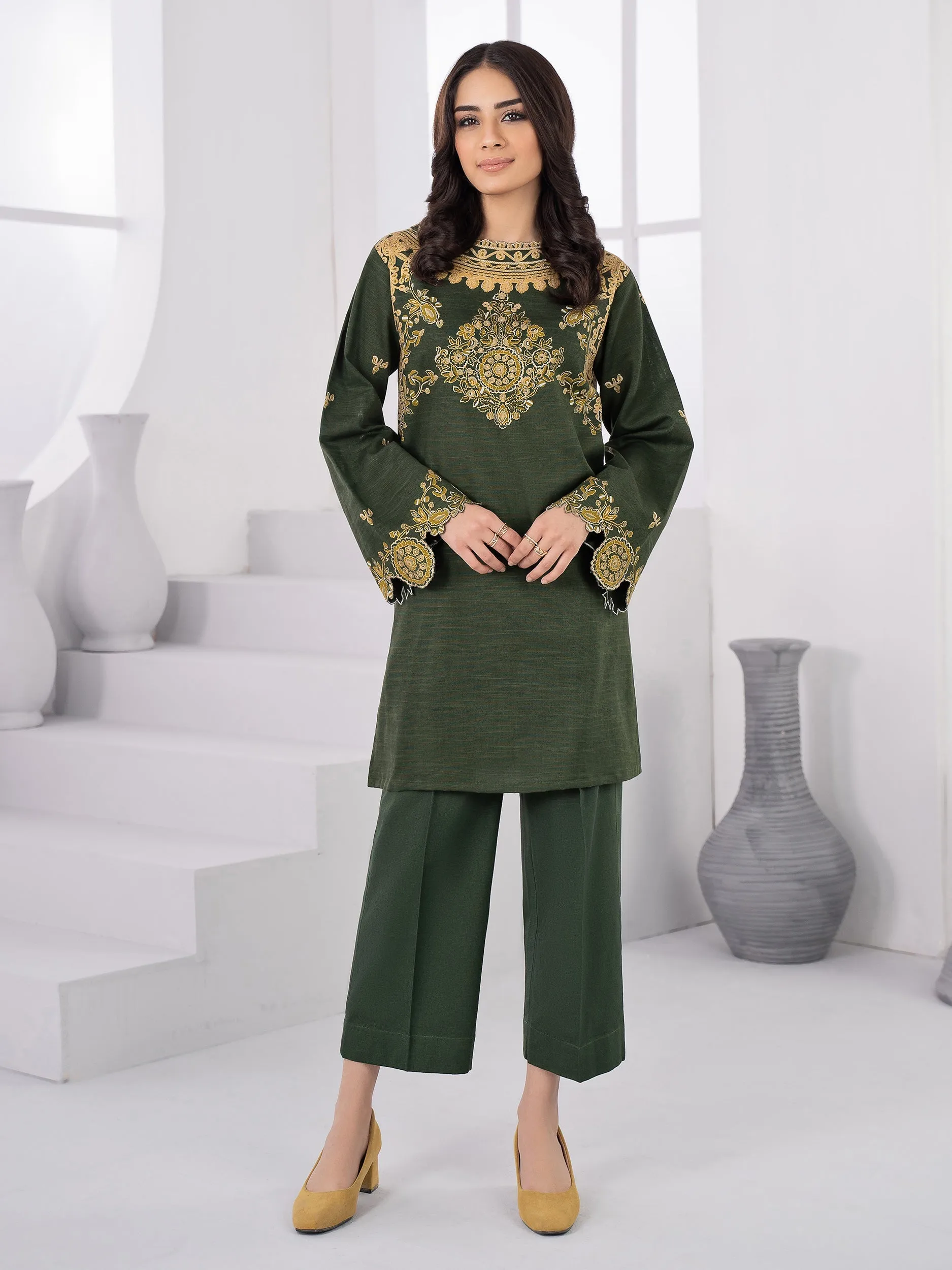 2 Piece Khaddar Suit-Pasted (Unstitched)