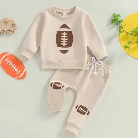 2024-05-22 Lioraitiin Toddler Pants Set Football Print Long Sleeve