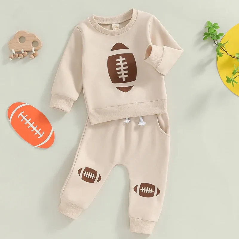 2024-05-22 Lioraitiin Toddler Pants Set Football Print Long Sleeve