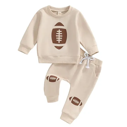 2024-05-22 Lioraitiin Toddler Pants Set Football Print Long Sleeve