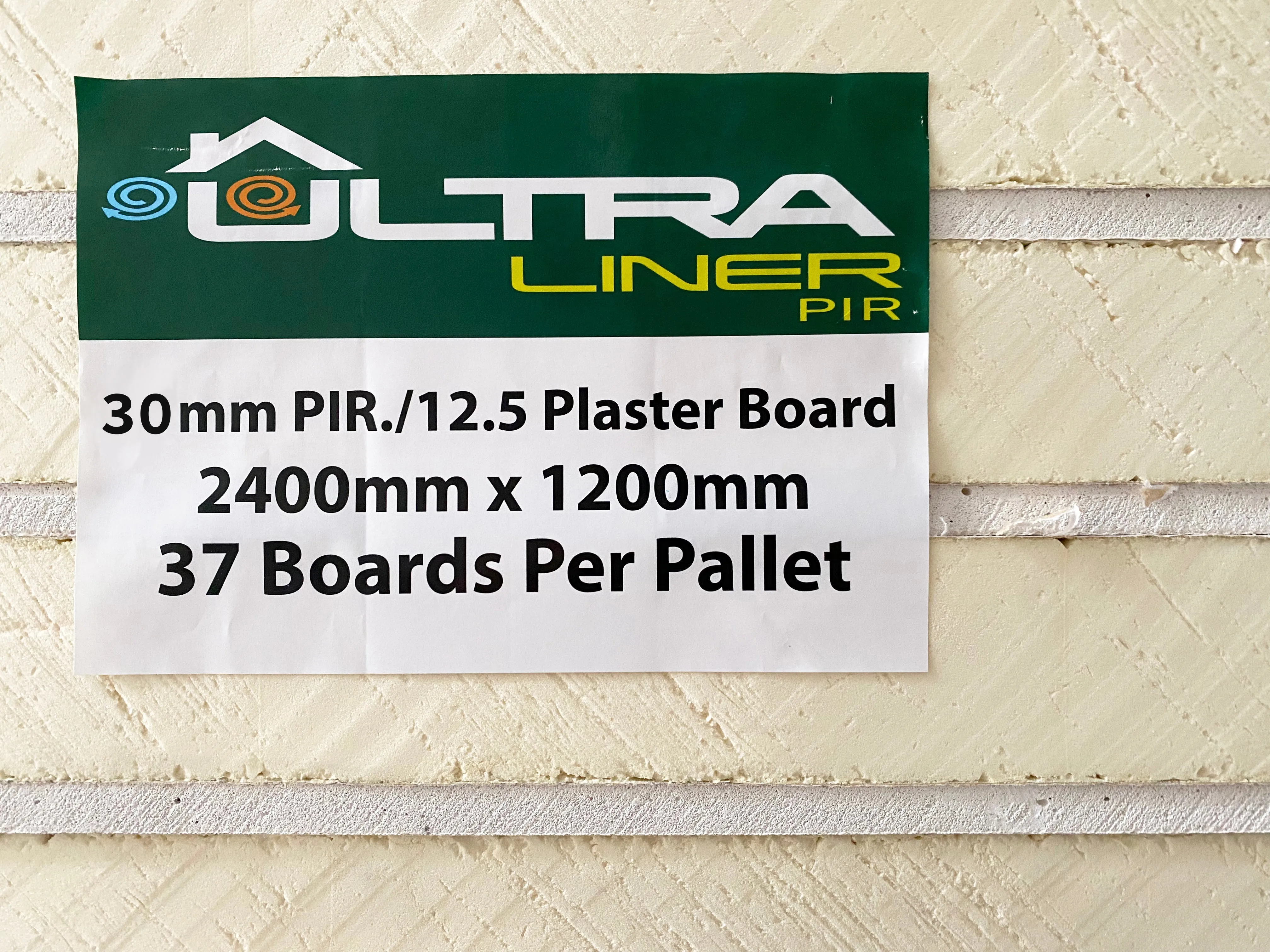 42.5mm Ultraliner Insulated PIR Plasterboard - Pallet of 24