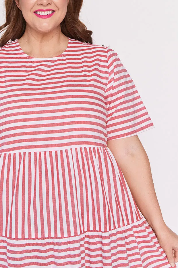 Alani Red Stripe Dress