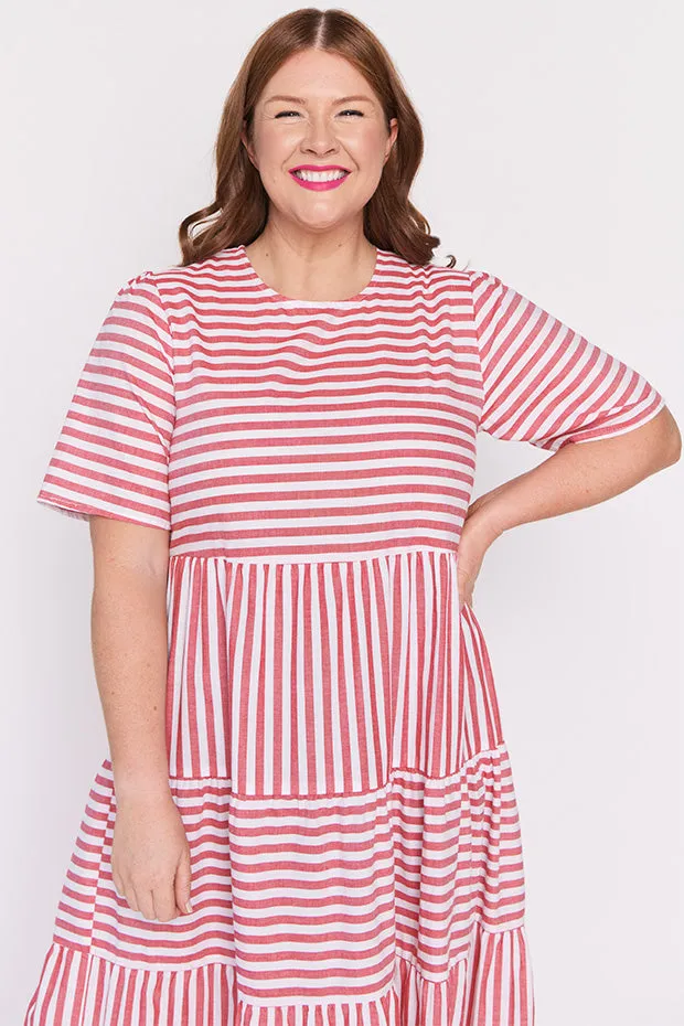 Alani Red Stripe Dress