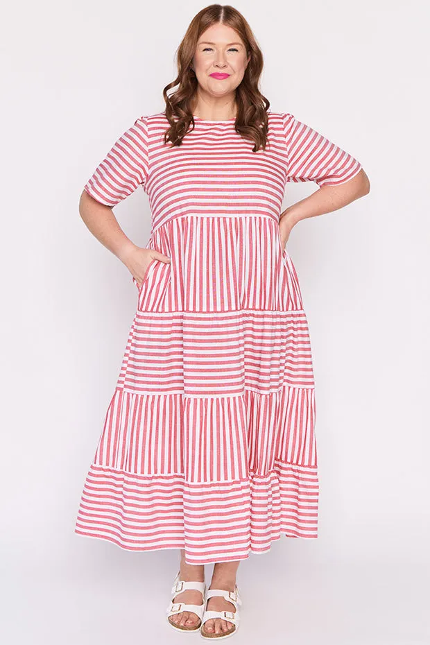 Alani Red Stripe Dress