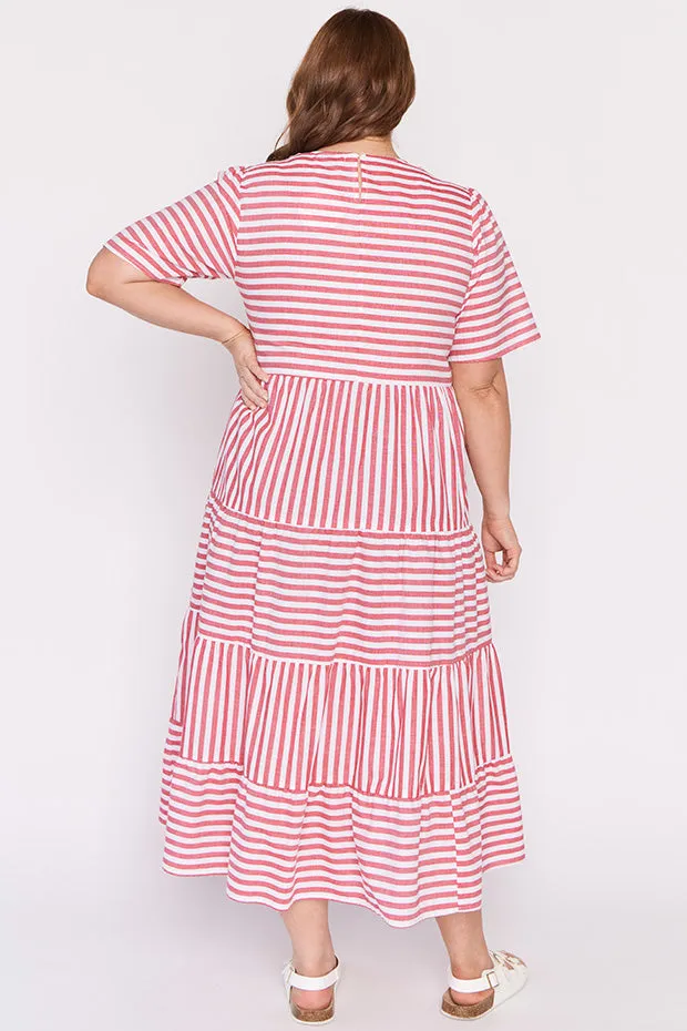 Alani Red Stripe Dress