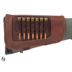 Allen Butt Stock Rifle Ammo Holder Leather 7 Rounds