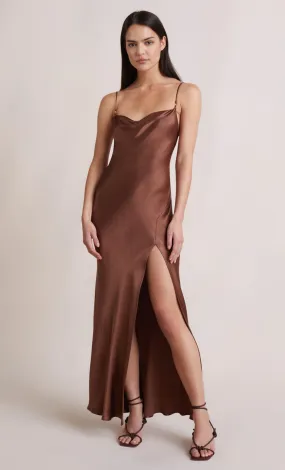 ANNIKA COWL MAXI DRESS - CHOCOLATE