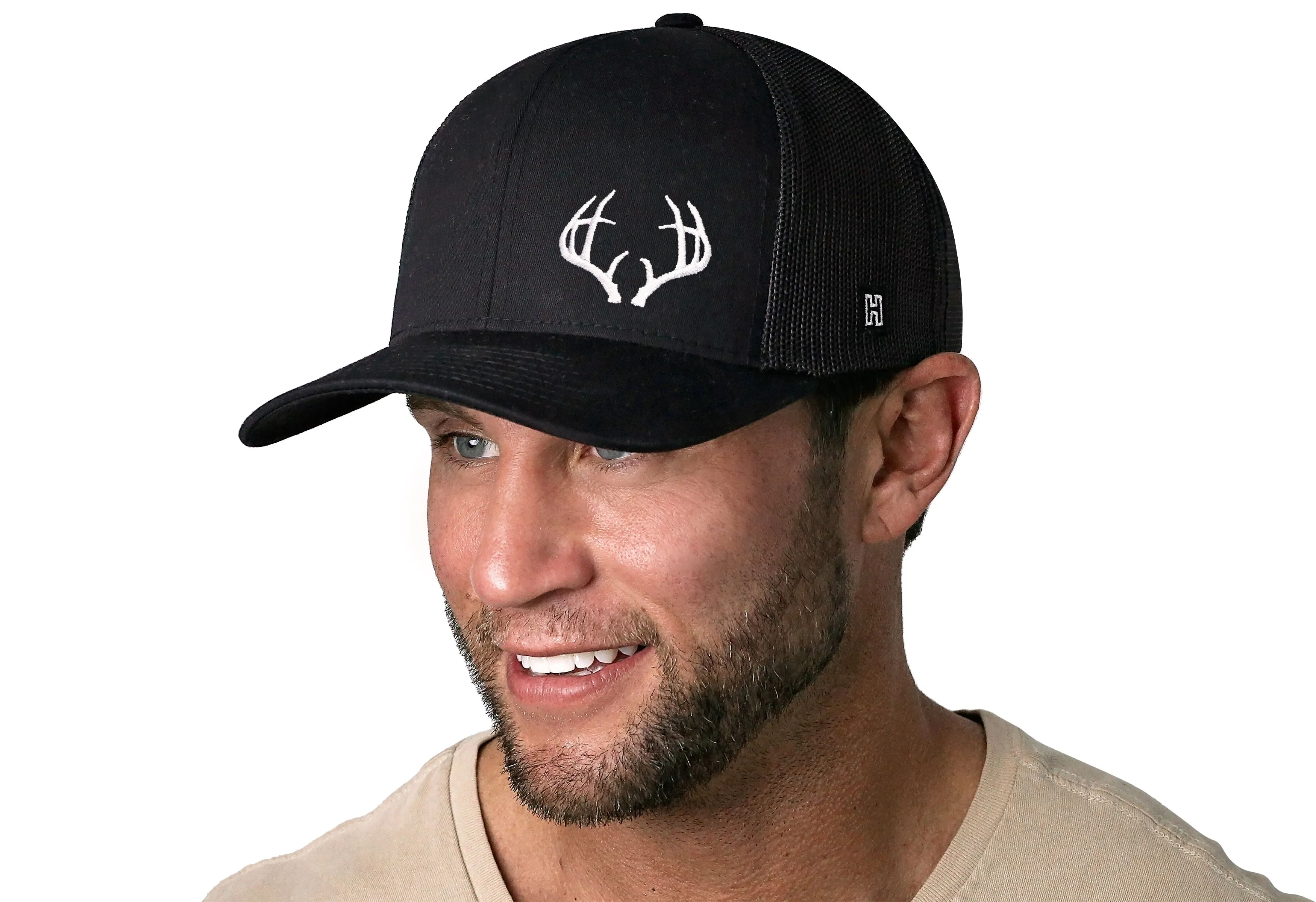 Antler Trucker Hat  |  Black Buck Snapback