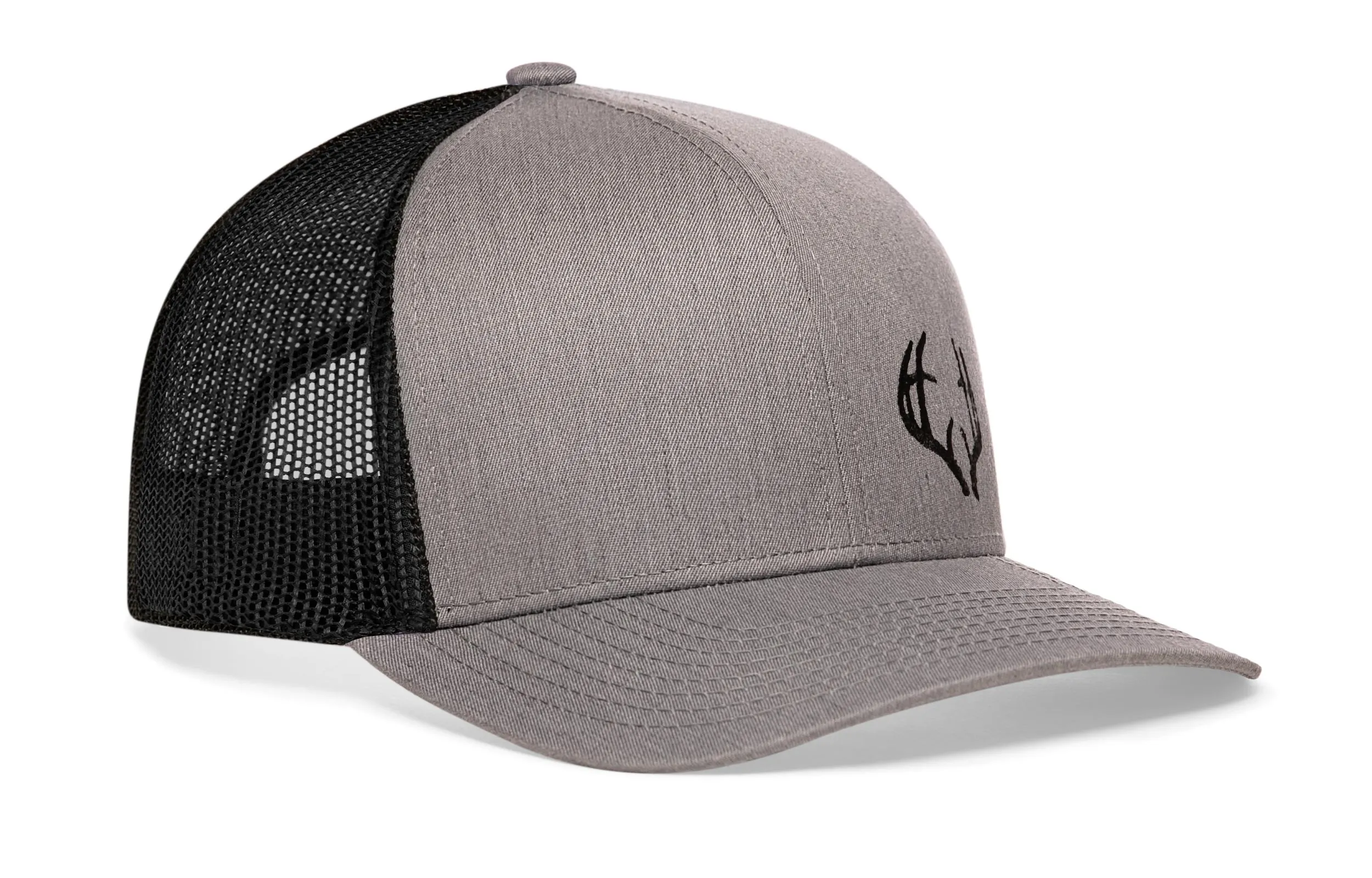 Antler Trucker Hat  |  Gray Black Buck Snapback