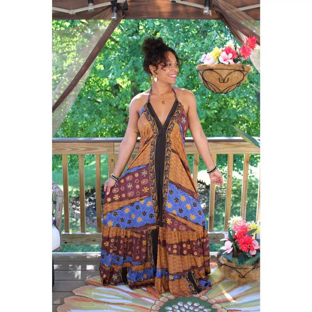 Bali Boho Silk Halter Dress