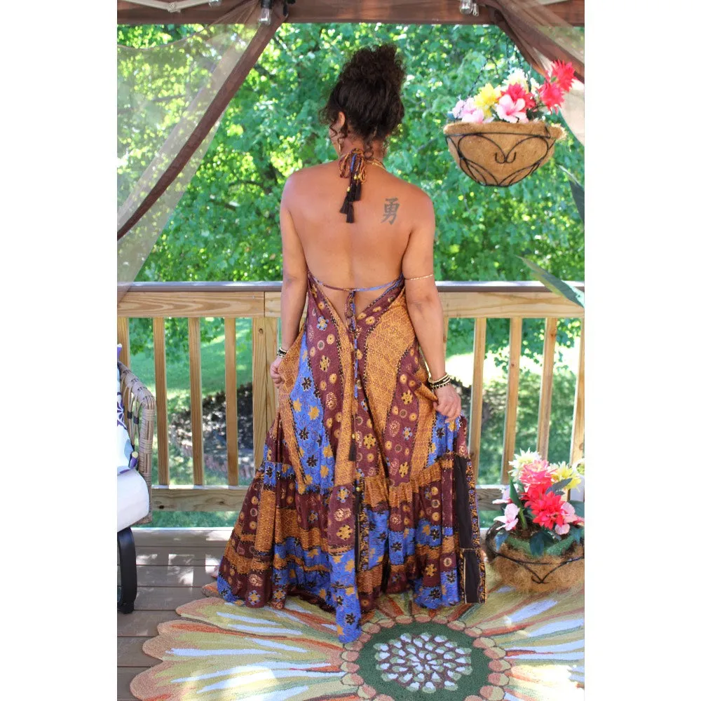 Bali Boho Silk Halter Dress