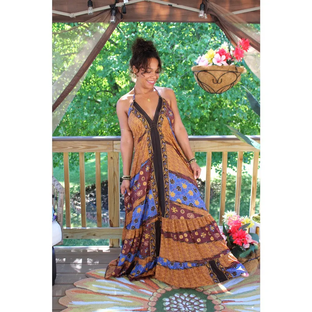 Bali Boho Silk Halter Dress