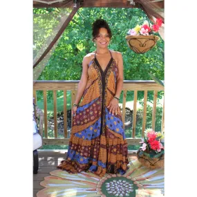 Bali Boho Silk Halter Dress