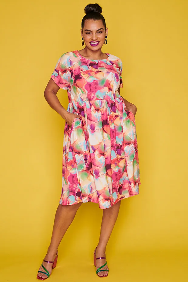 Bam Floral Painting Dress