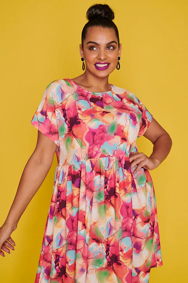 Bam Floral Painting Dress