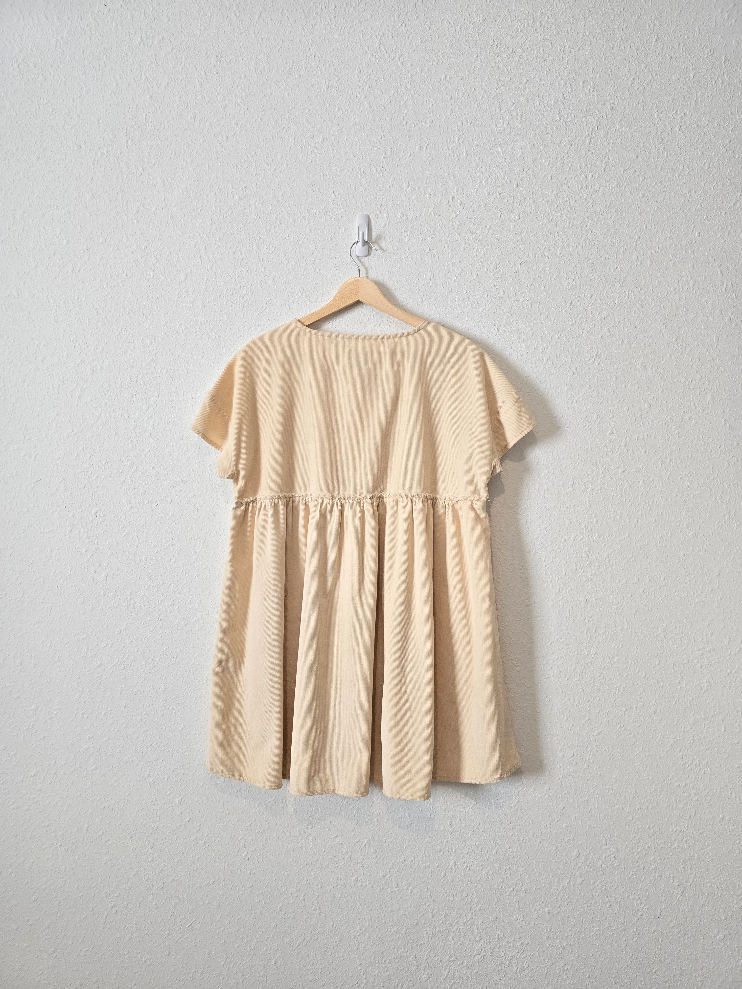 BDG Cream Cord Babydoll Dress (S)