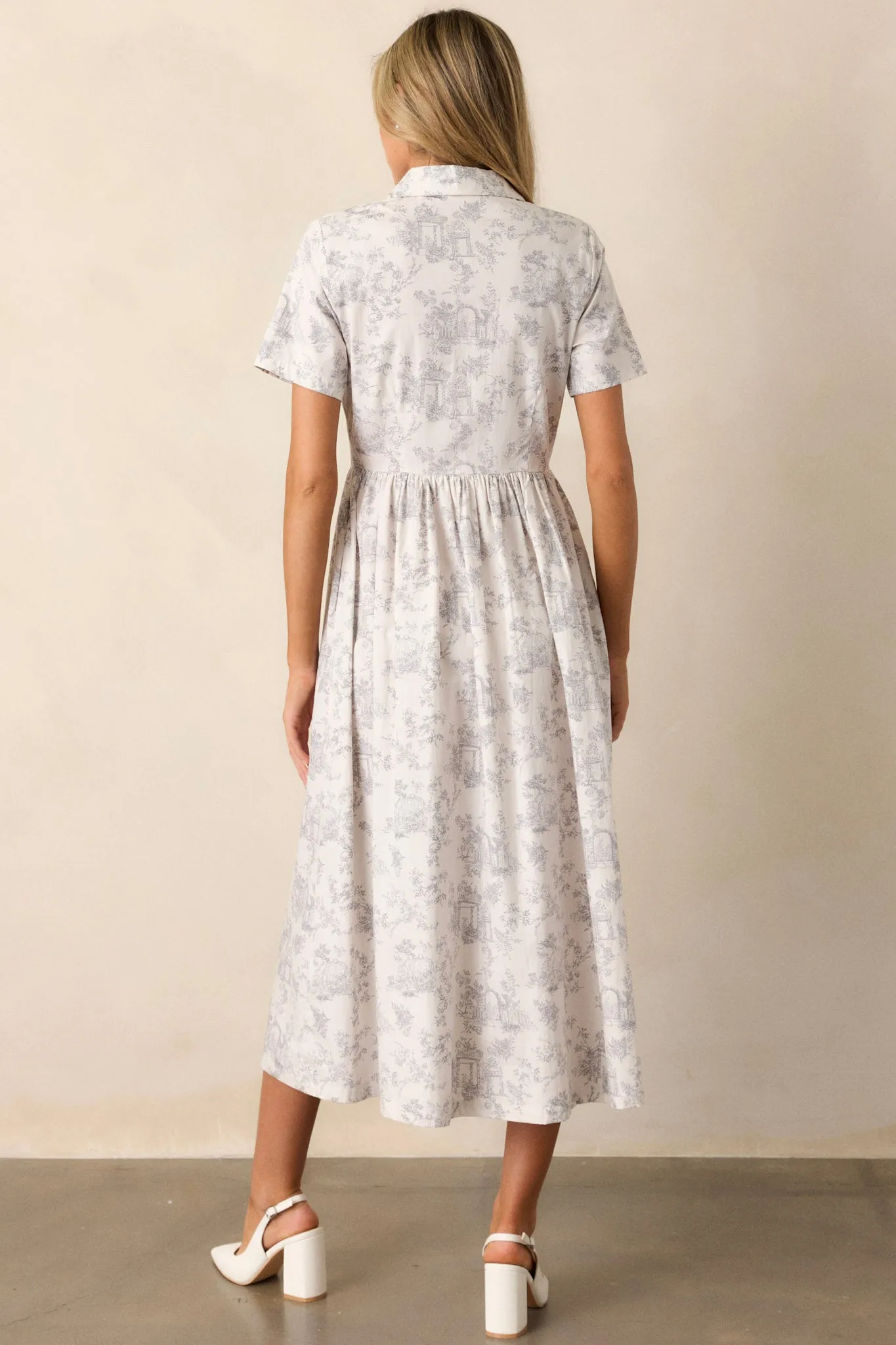 Believe It 100% Cotton Light Grey Toile Maxi Dress