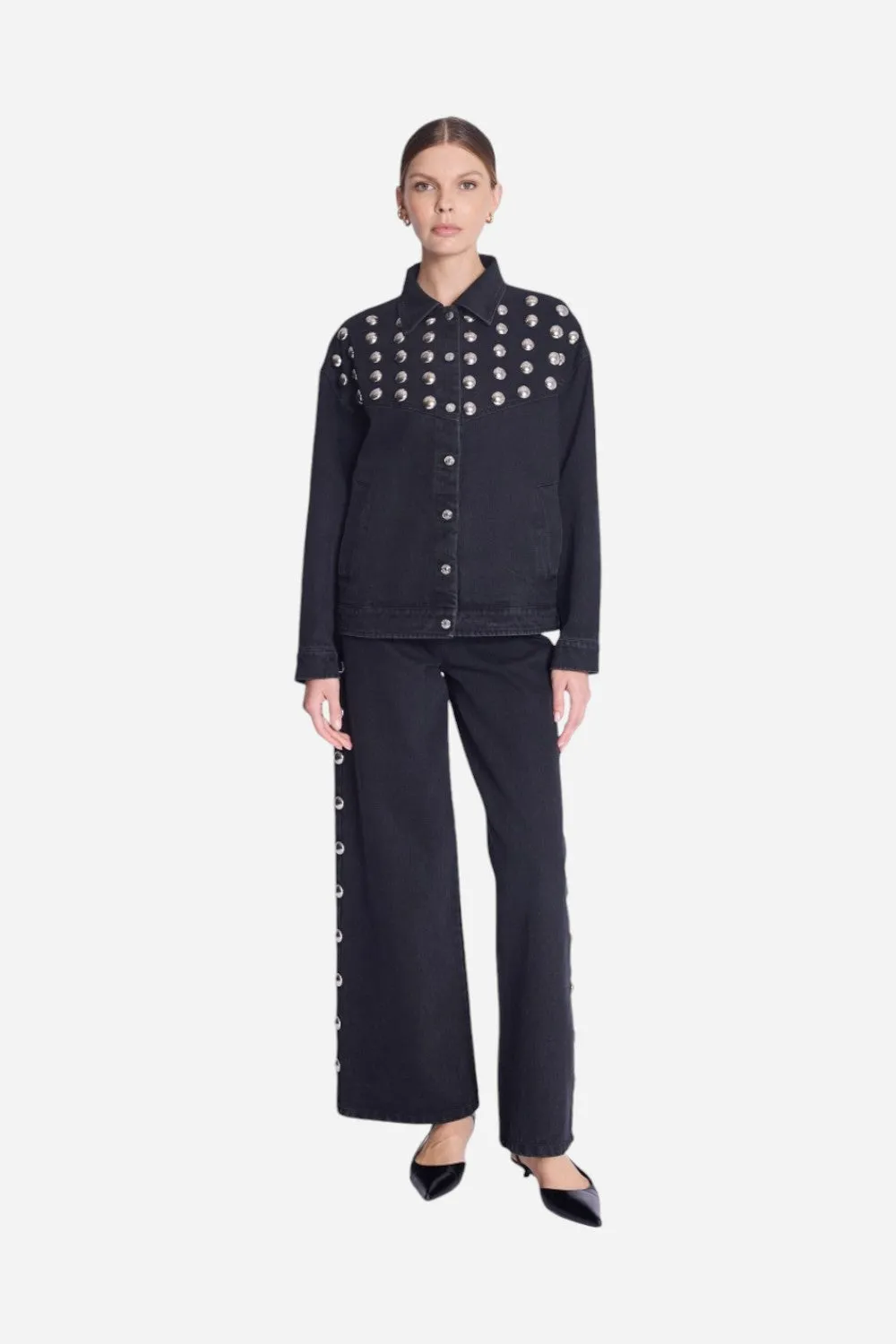 Bernice Memphis Studded Jeans in Black