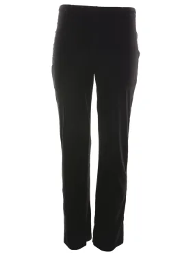 Black Elasticated Waist Velvet Trousers - W30 L30