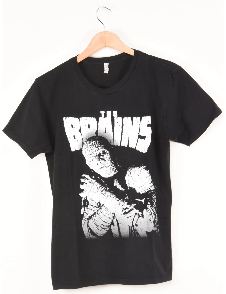 Black The Brains Printed T-shirt - M