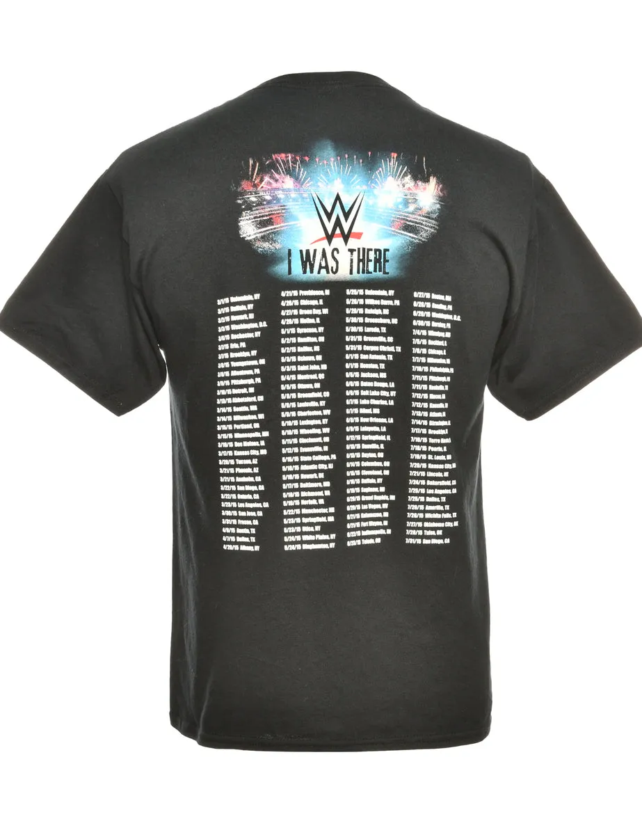 Black WWE Printed T-shirt - L