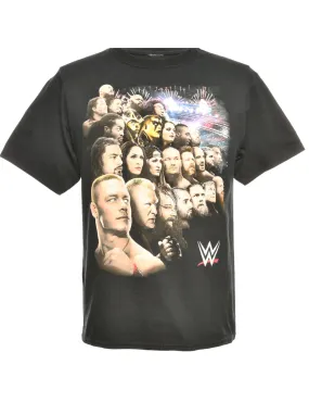 Black WWE Printed T-shirt - L