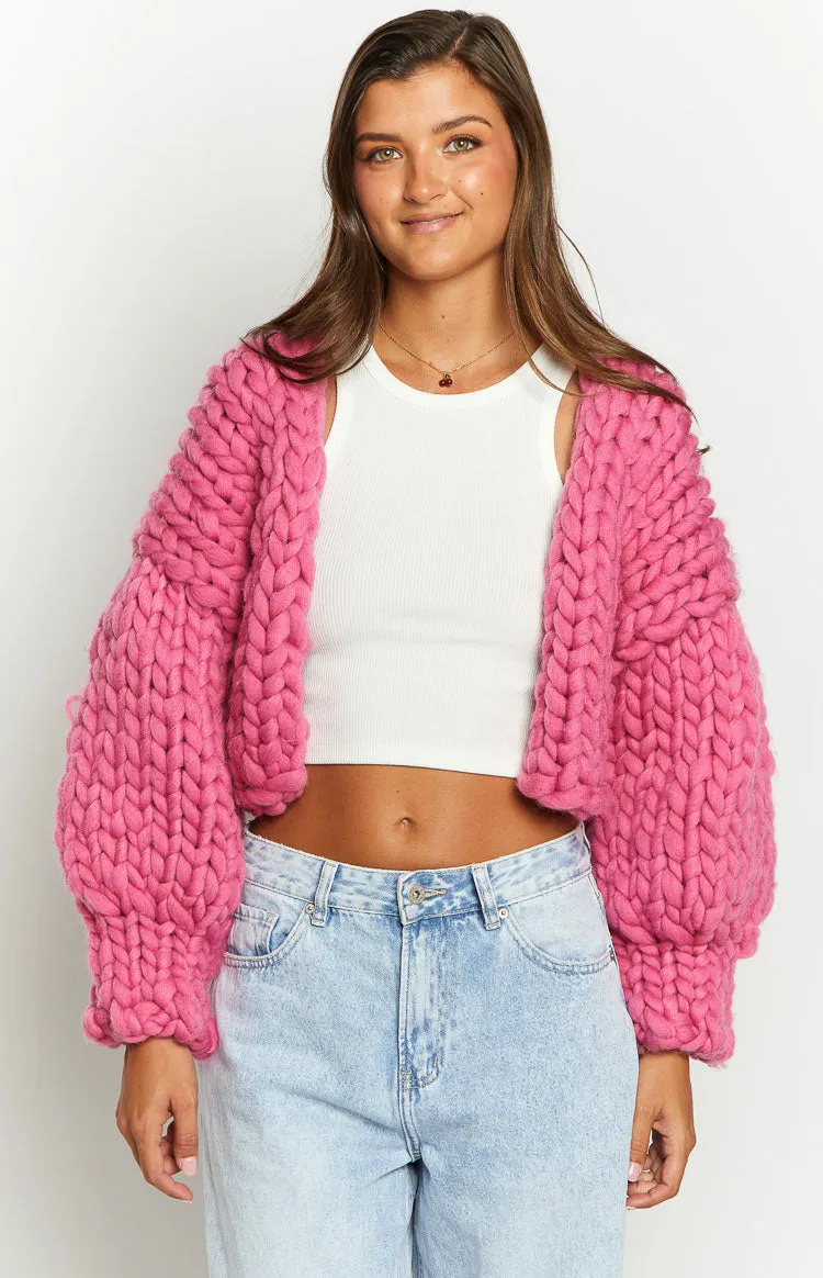 Blush Blossom Pink Knit Cardigan