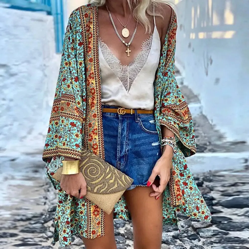 Bohemian Casual Cloak Cardigan for Swimsuit woman 2024 Summer Beach