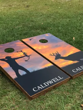 Bow Hunting Cornhole Set With Bean Bags