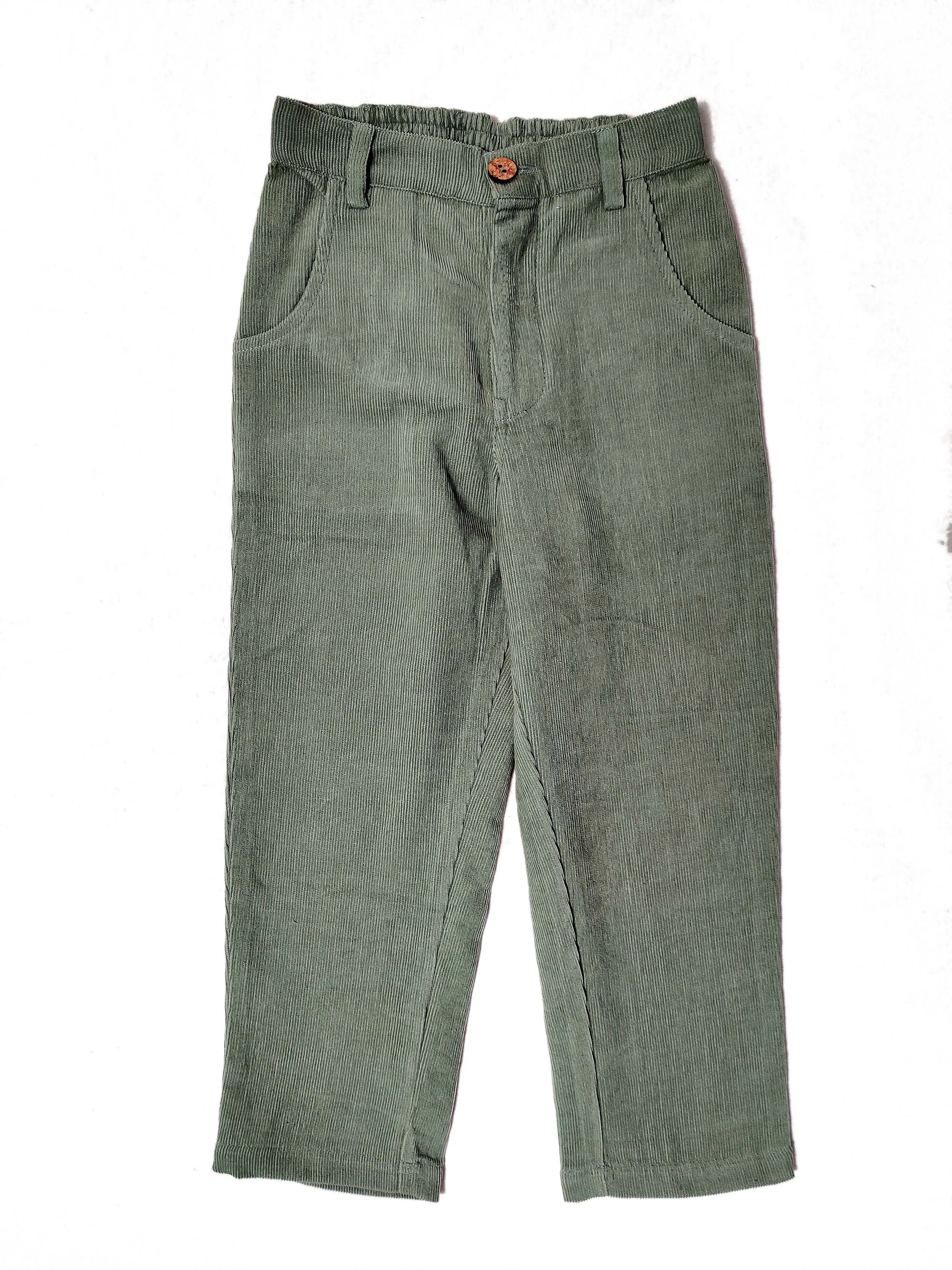 Boys Corduroy Pants - Sage Green