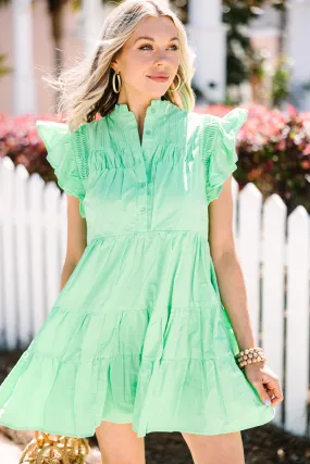 Bright Thoughts Pastel Green Ruffled Dress