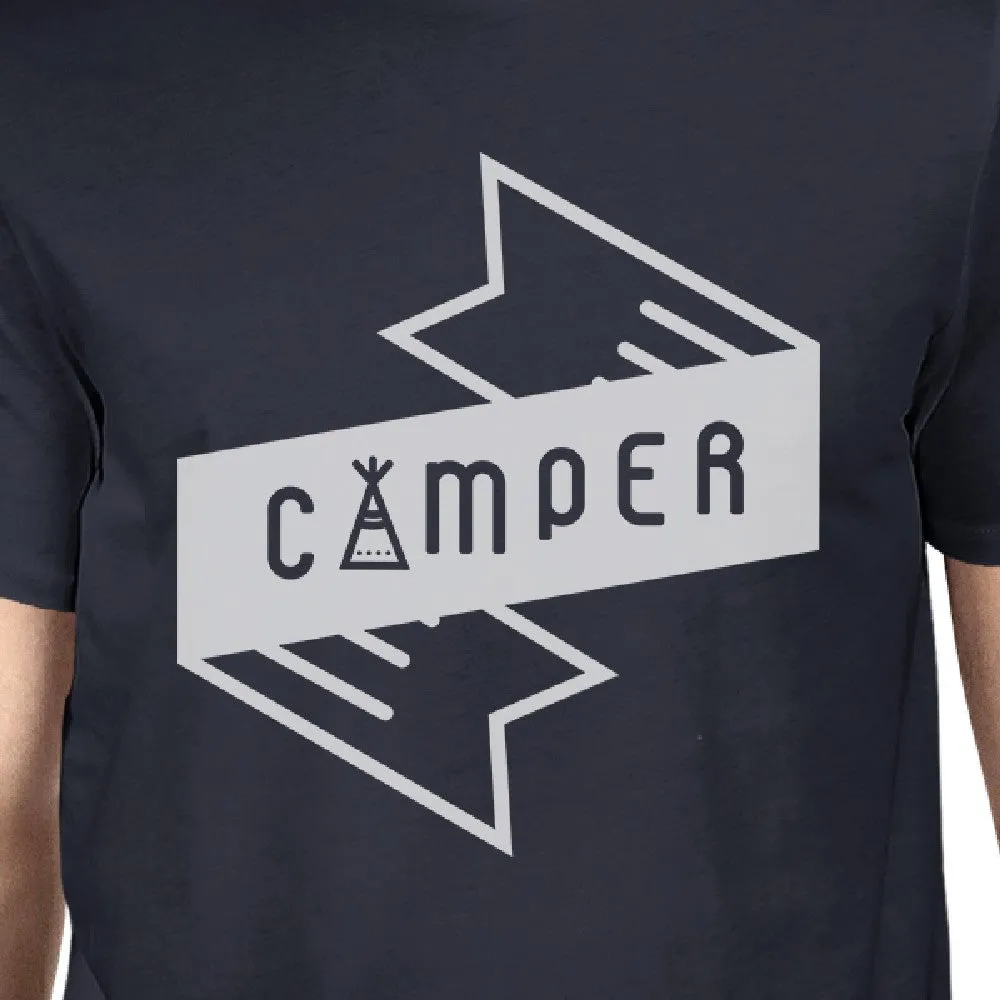 Camper Mens Navy Short Sleeve Top Mountain Graphic T Shirt For Him