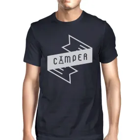 Camper Mens Navy Short Sleeve Top Mountain Graphic T Shirt For Him