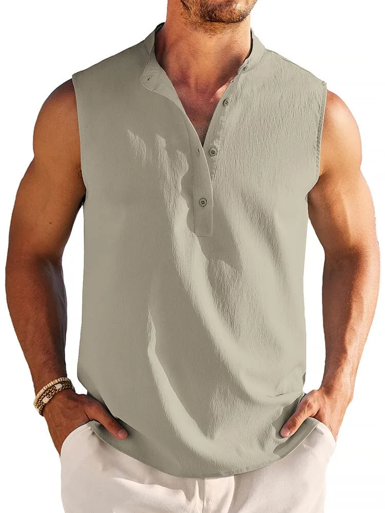 Casual Lightweight Henley Tank Top (US Only)