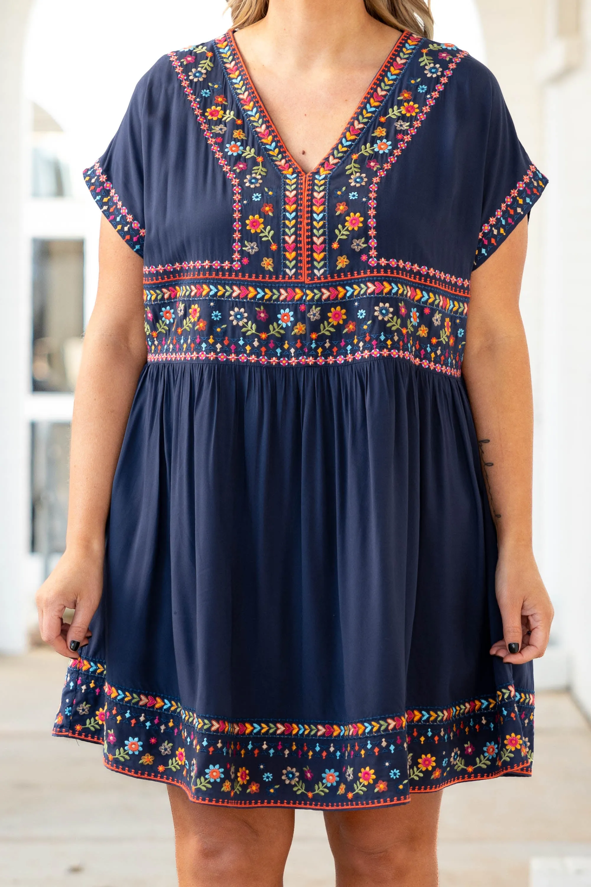 Chime In Dress, Navy