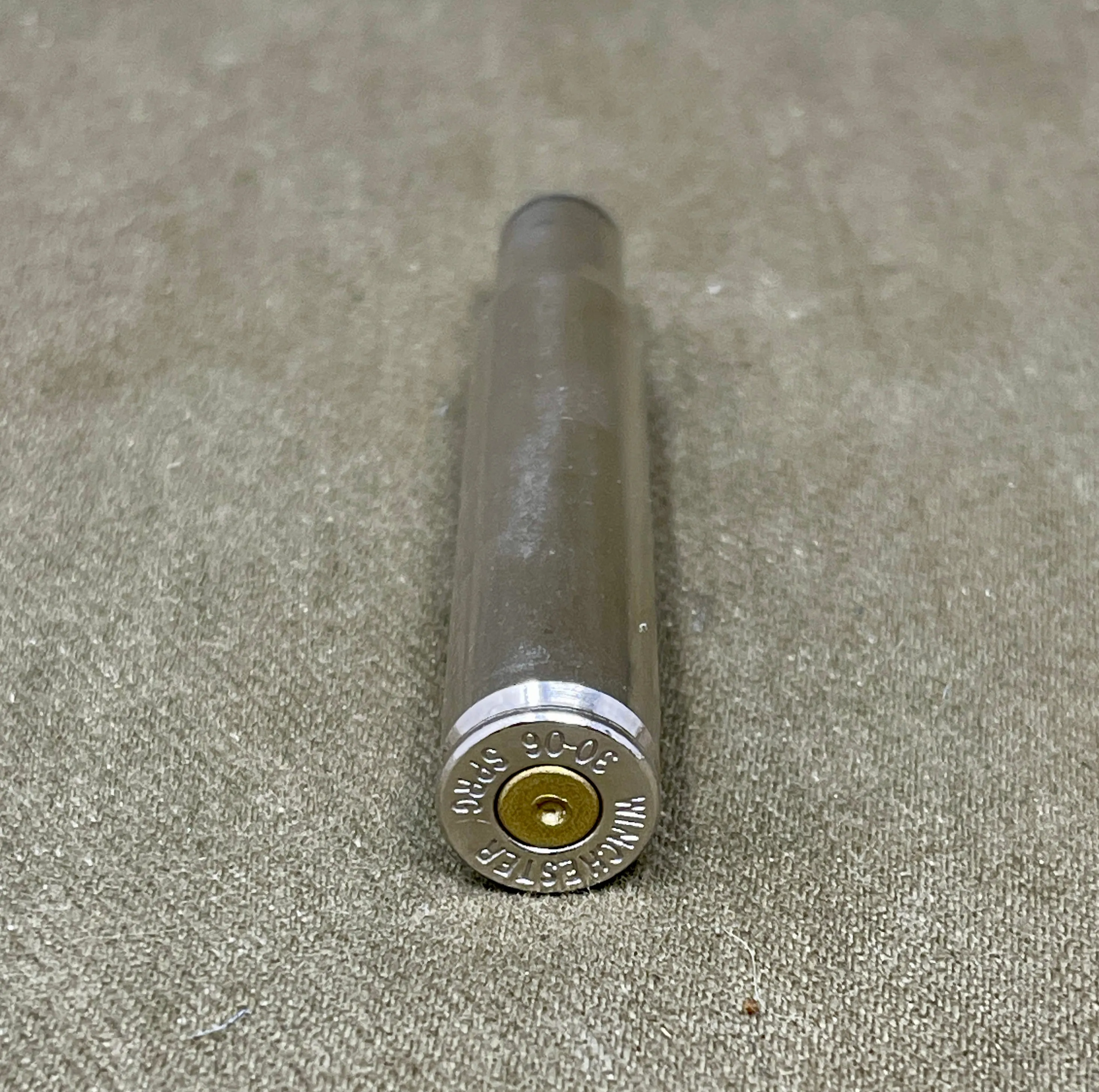 Chrome-plated Winchester Springfield 30-06 cartridge case,