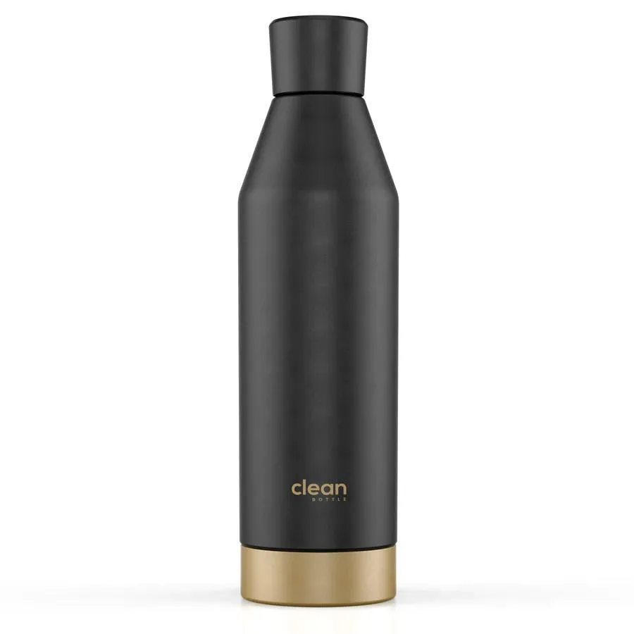 Clean Bottle - 'Canteen 17' Black & Bronze Water Bottle