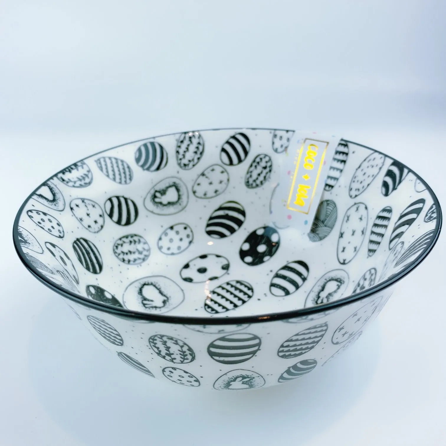 Coco   Lola Black And White Easter Eggs Bowl Large 22oz