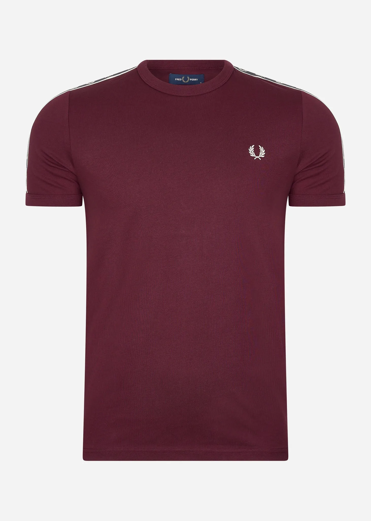 Contrast tape ringer t-shirt - oxblood gunmetal