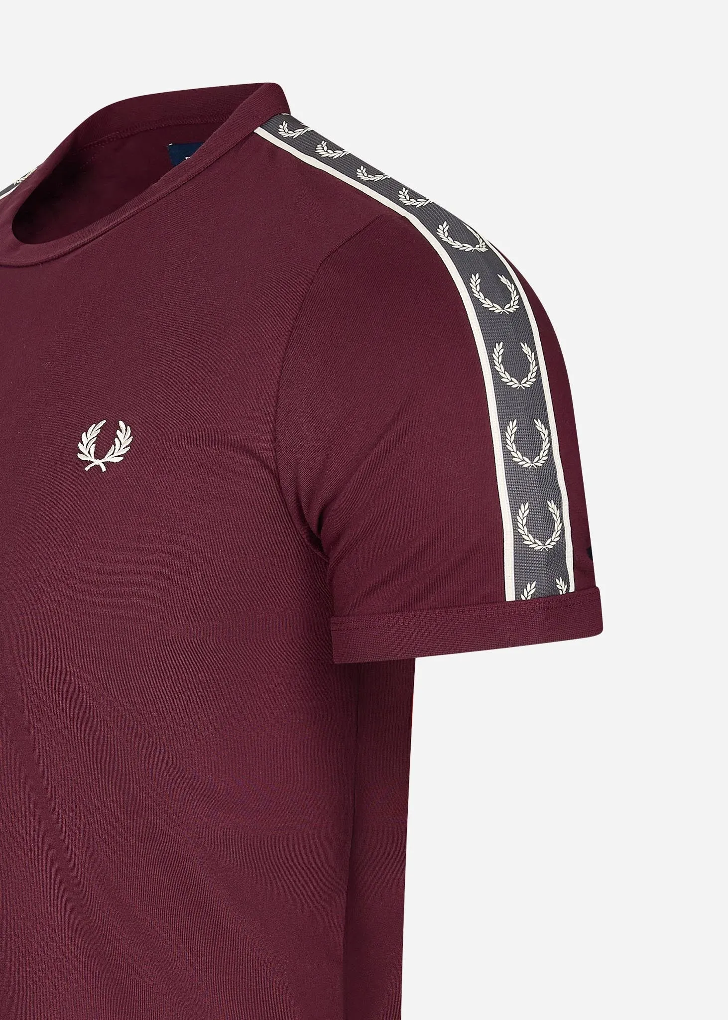 Contrast tape ringer t-shirt - oxblood gunmetal