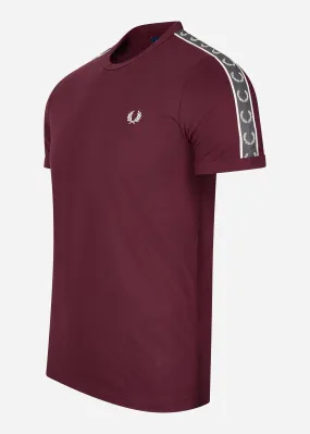 Contrast tape ringer t-shirt - oxblood gunmetal