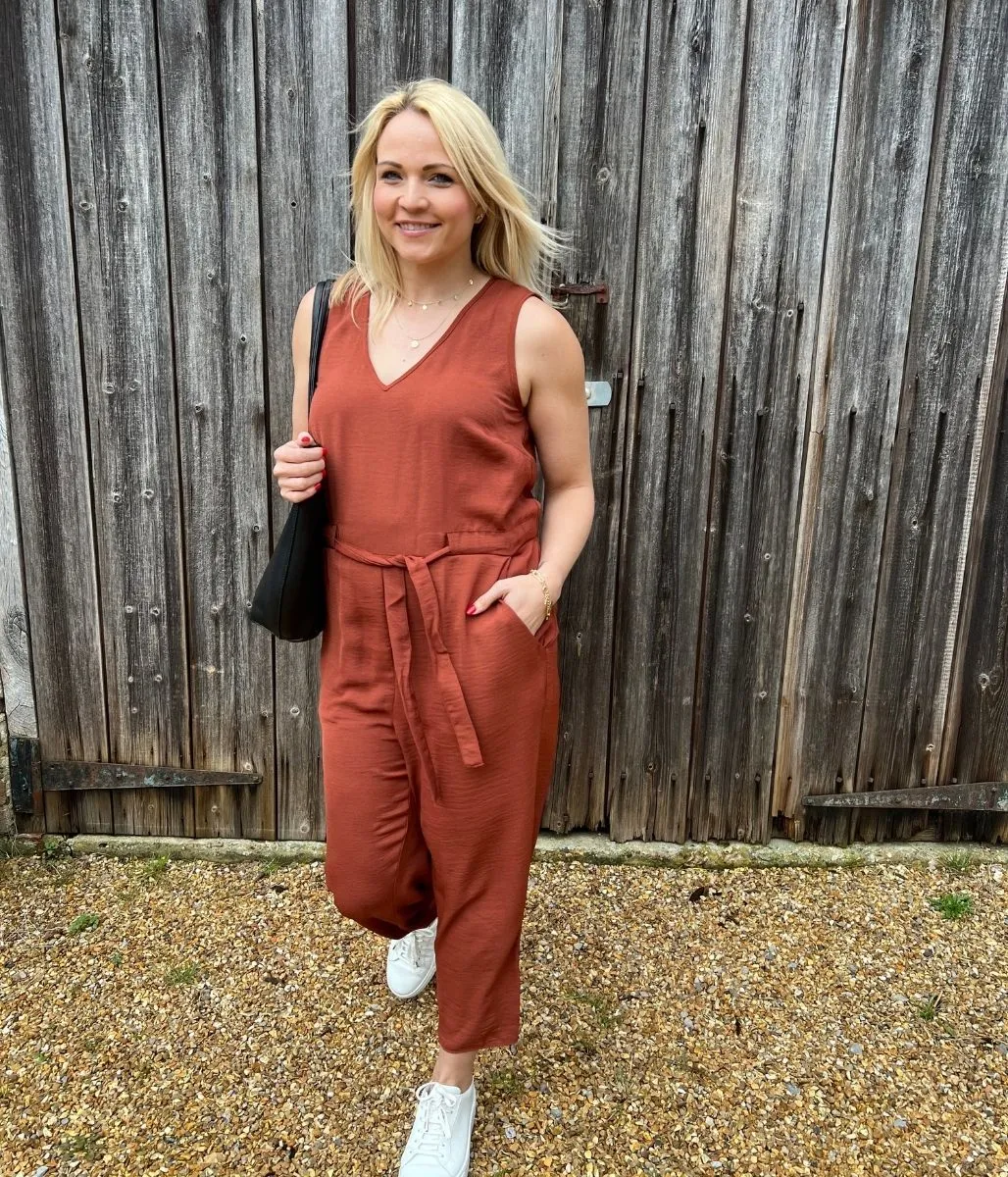 Copper Sleeveless Jumpsuit