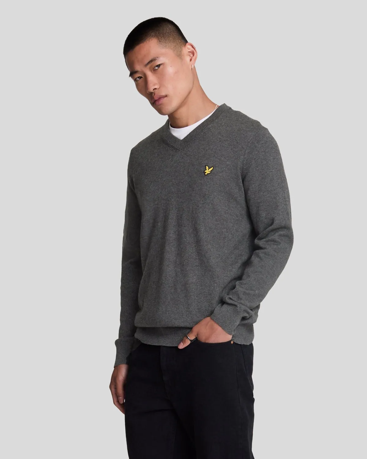 Cotton Merino V Neck Jumper