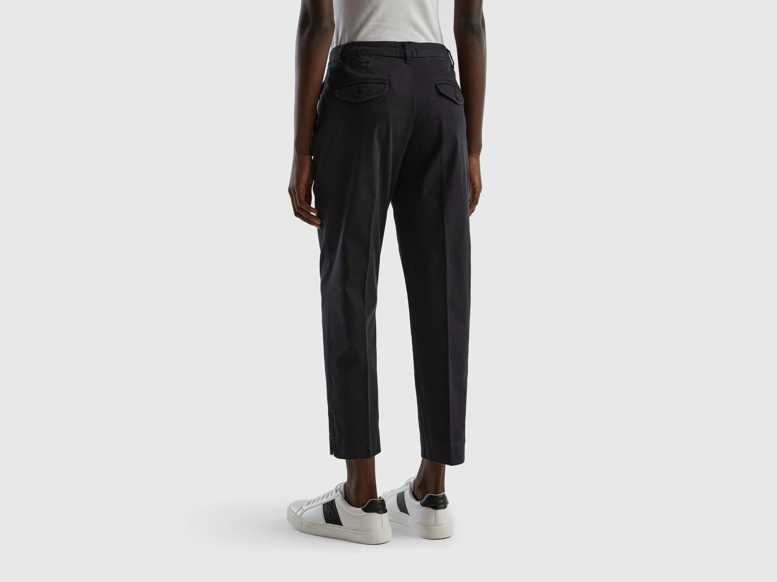 Cropped chinos in stretch cotton