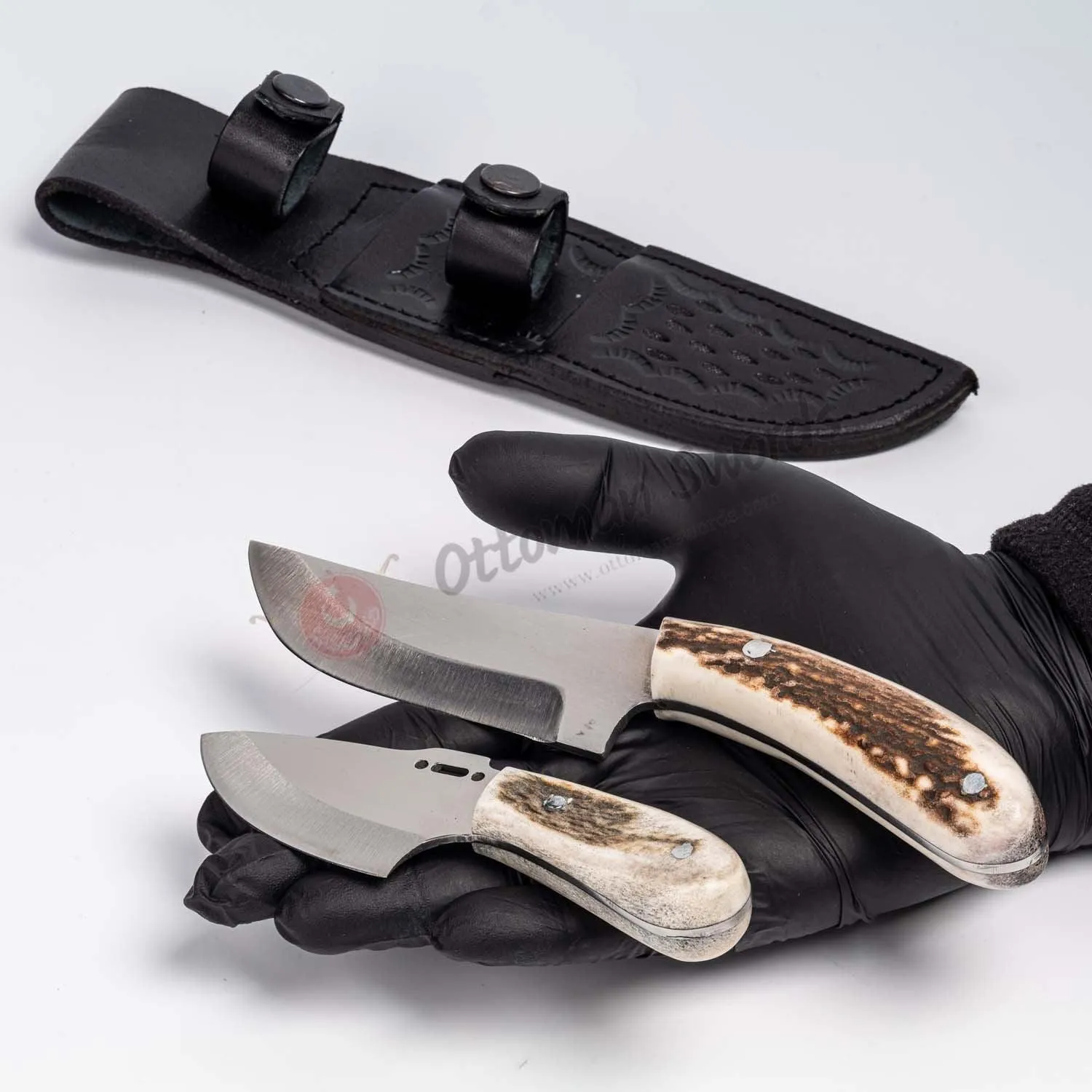 Deer Antler Handle Skinning Hunter Knife Set