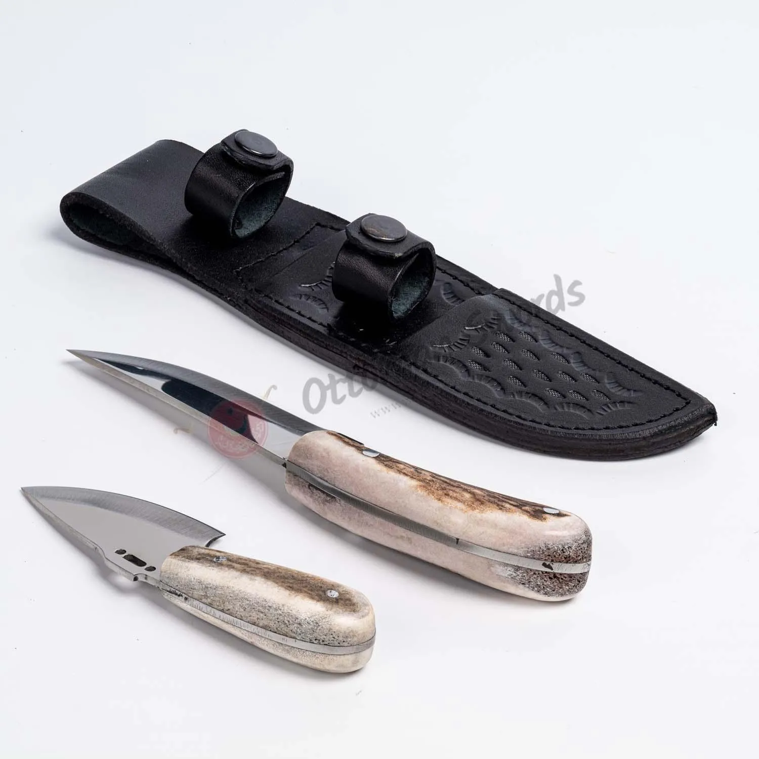 Deer Antler Handle Skinning Hunter Knife Set