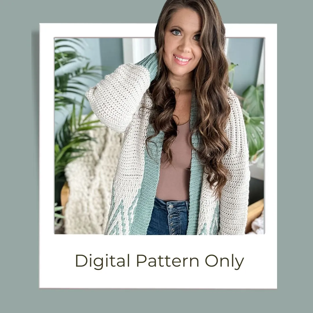 Diamond Drift Cardigan Digital Crochet Pattern PDF