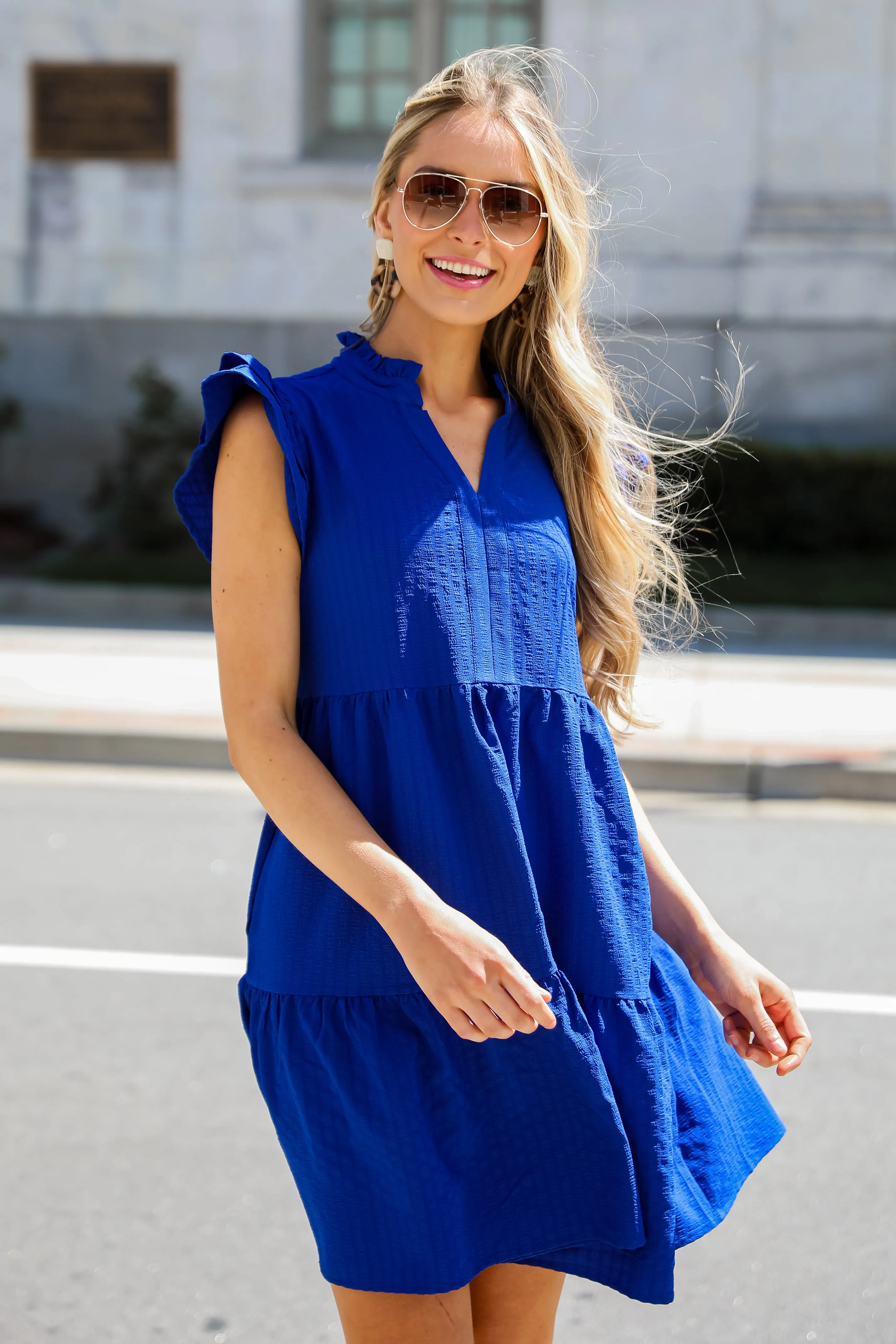 Divine Poise Royal Blue Mini Dress