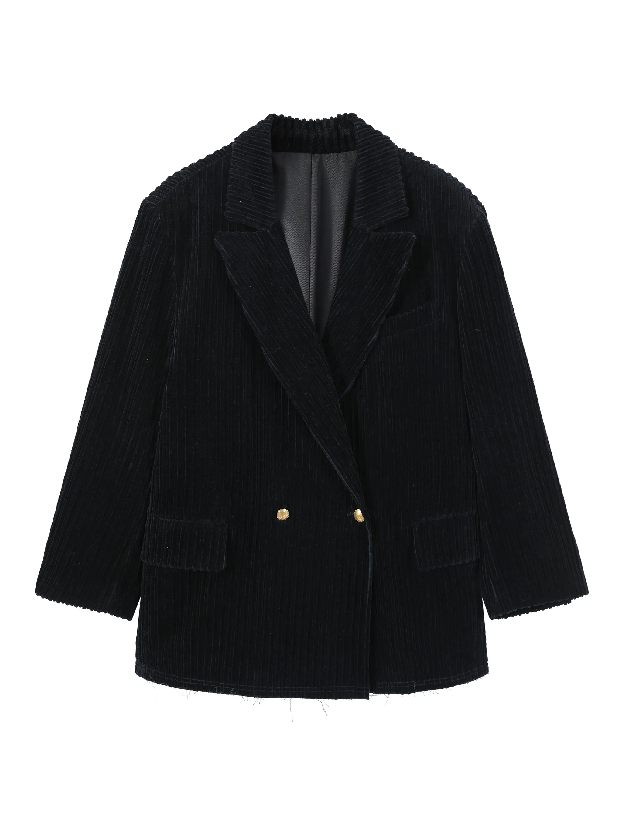 Double-Breasted Corduroy Blazer