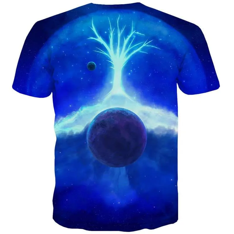 Earth T shirts Men Galaxy Shirt Print Universe Tshirt Printed Space Tshirts Casual Tree Tshirts Cool